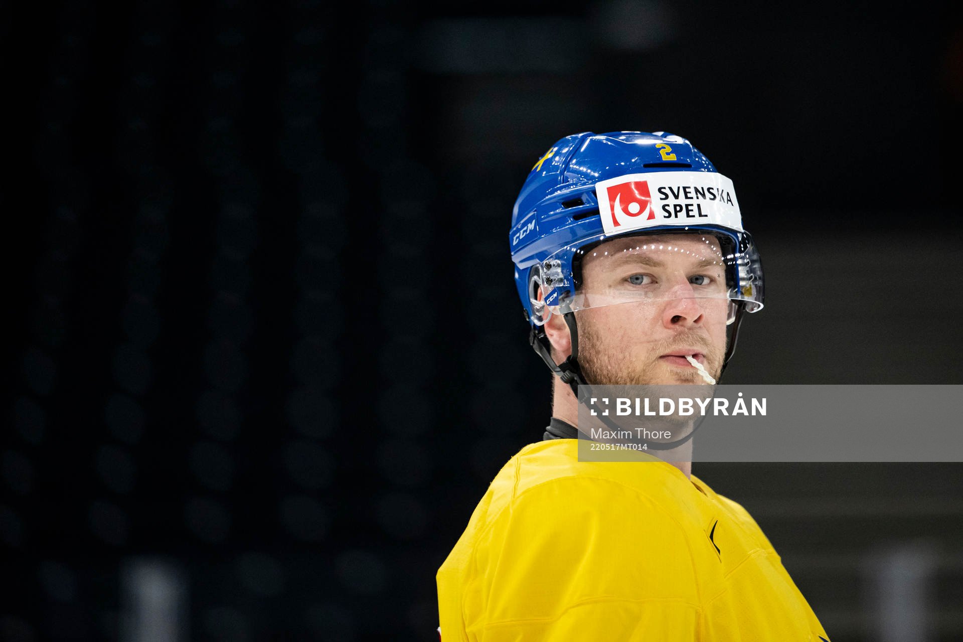 Christian Folin of Sweden at a practice session