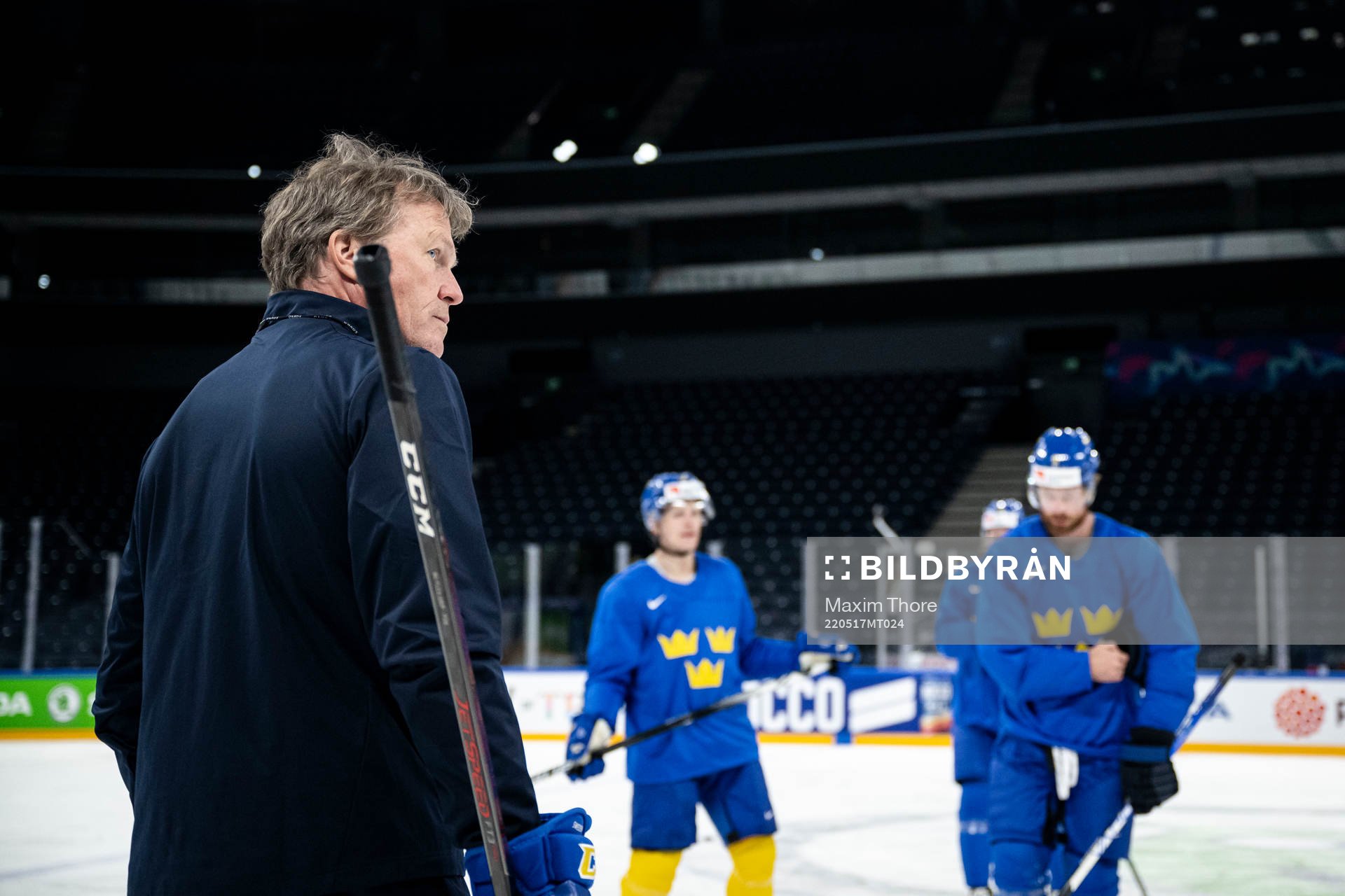 Head coach Johan Garpenlöv of Sweden at a practice session
