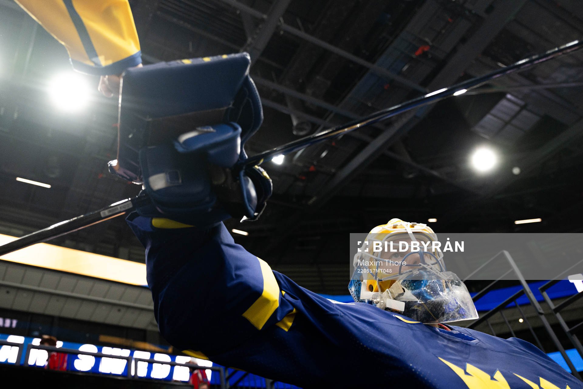 Goaltender Magnus Hellberg of Sweden