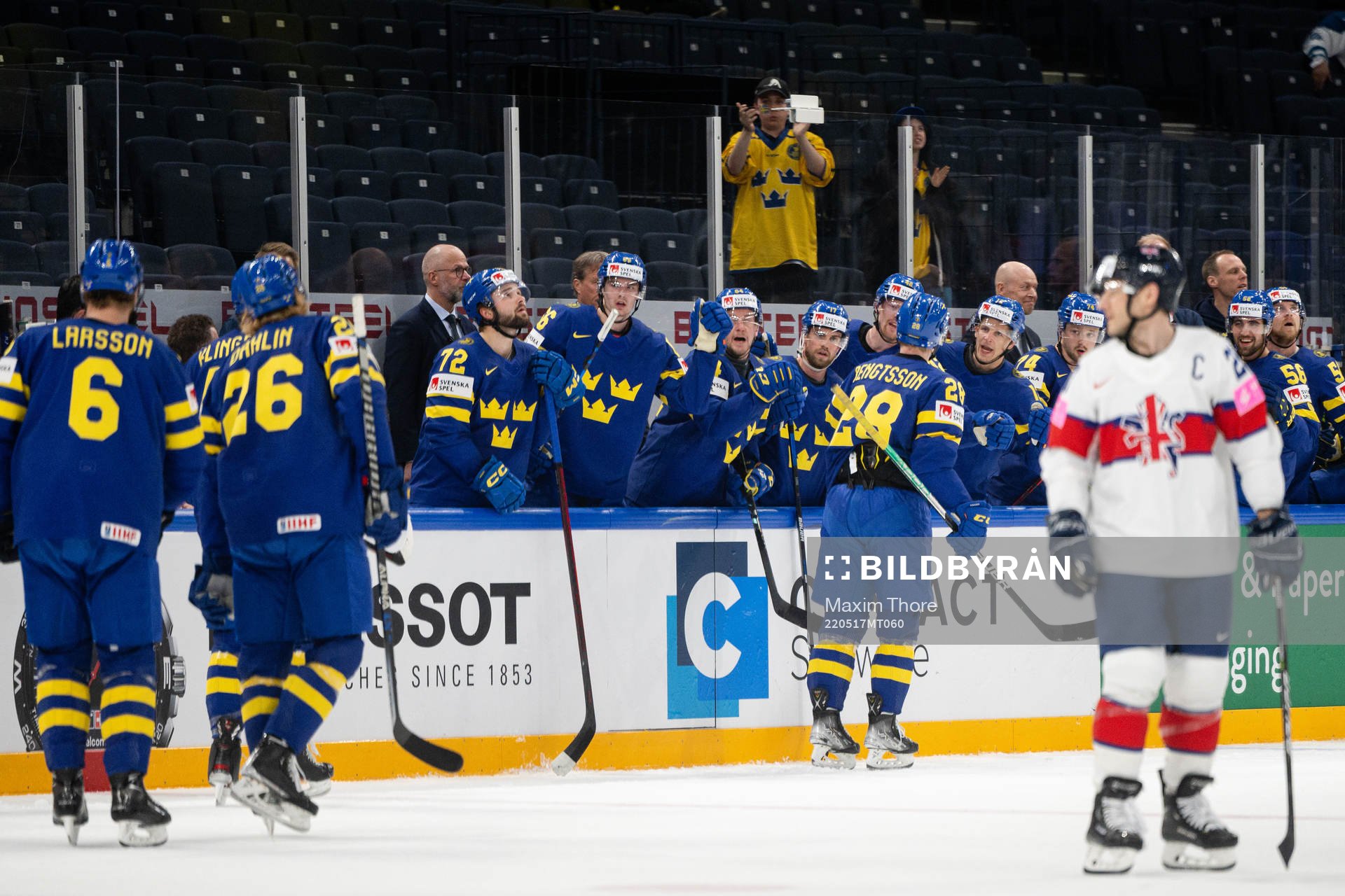 Anton Bengtsson of Sweden celebrates the 3-0 goal