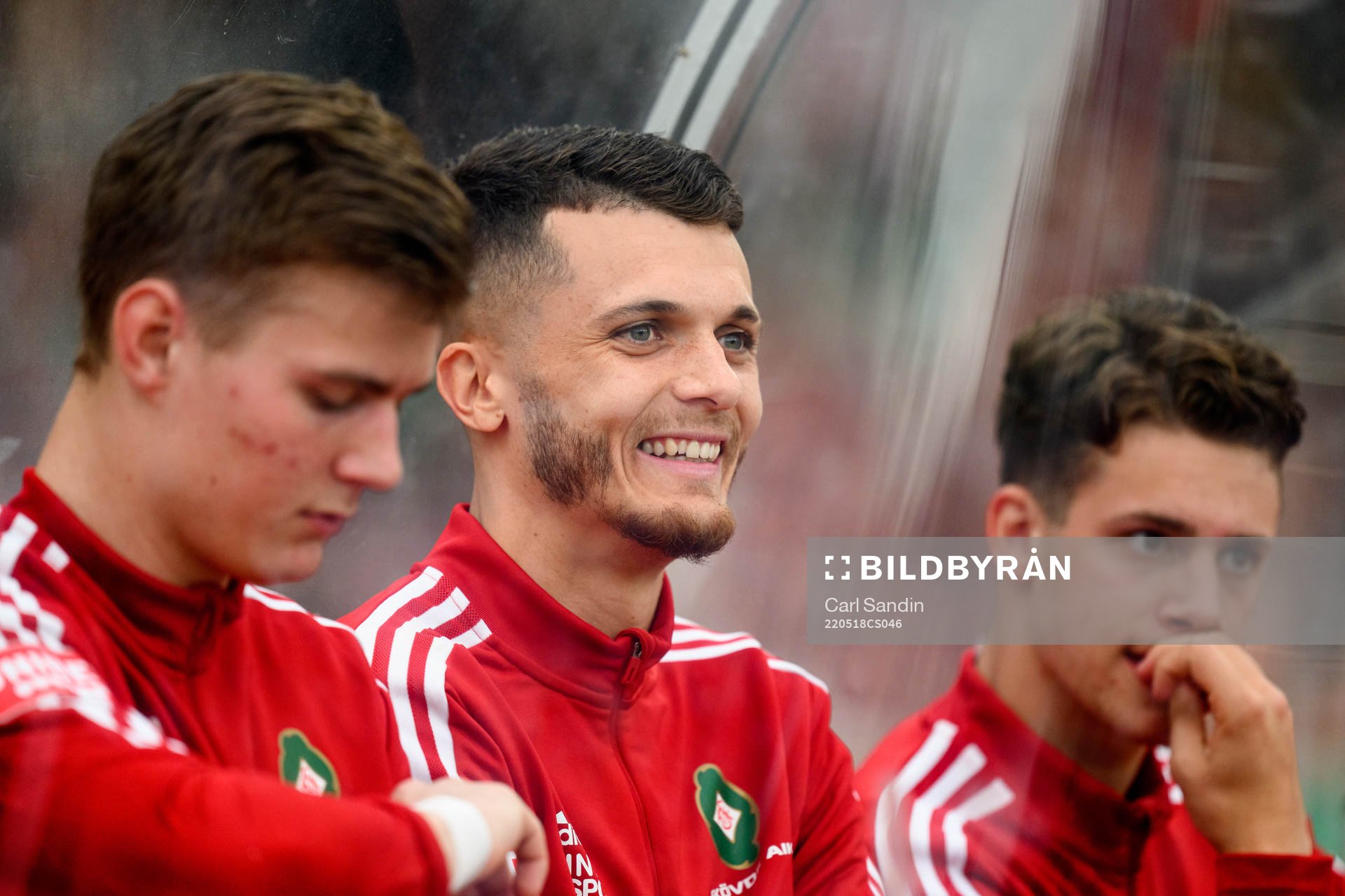 Skövdes Yohann Fellrath innan fotbollsmatchen i Superettan