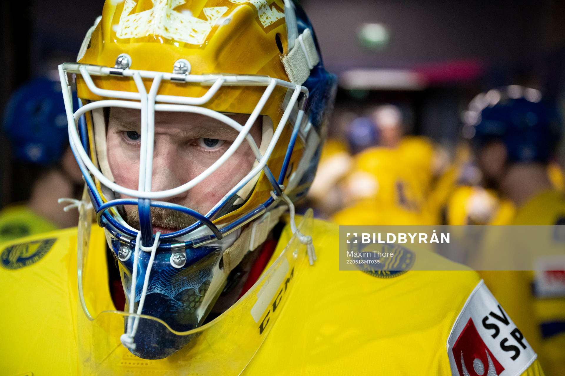 Goaltender Magnus Hellberg of Sweden