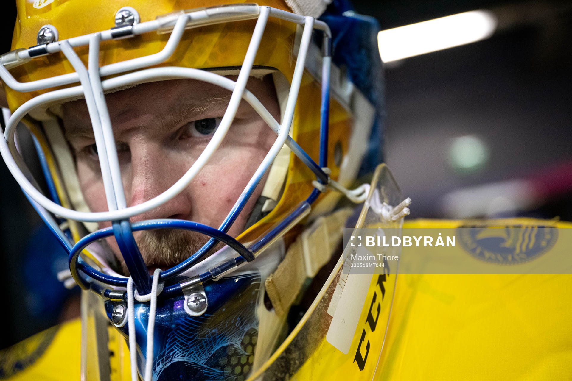Goaltender Magnus Hellberg of Sweden