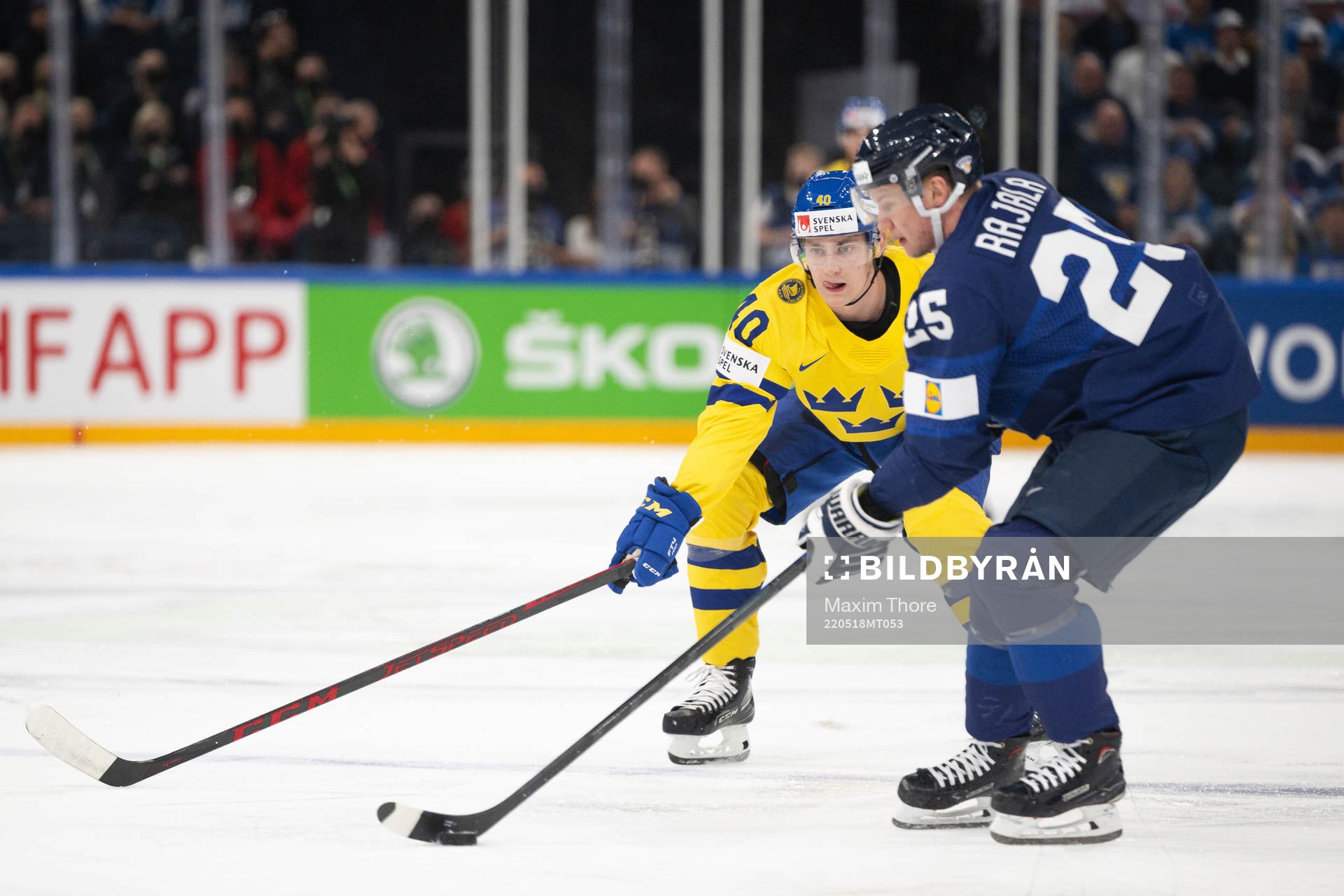 Jacob Peterson of Sweden and Toni Rajala of Finland