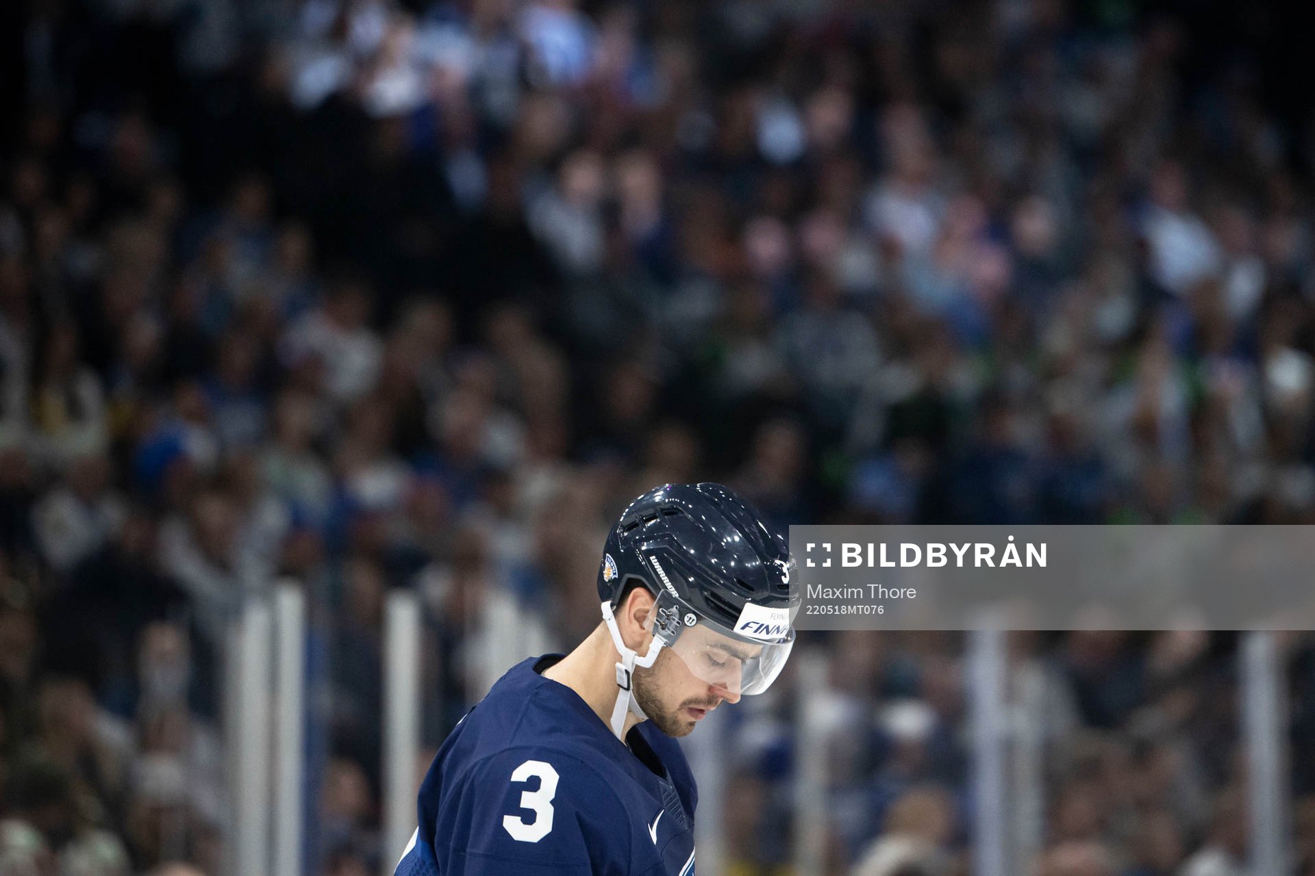 Niklas Friman of Finland looks dejected