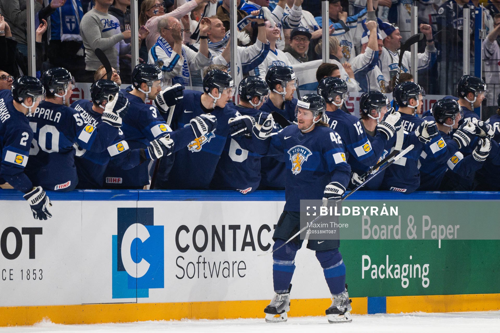 Sami Vatanen of Finland celebrates the 2-1 goal