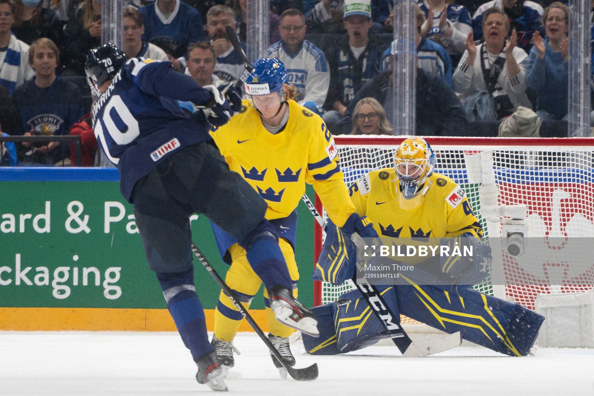 Goaltender Magnus Hellberg of Sweden