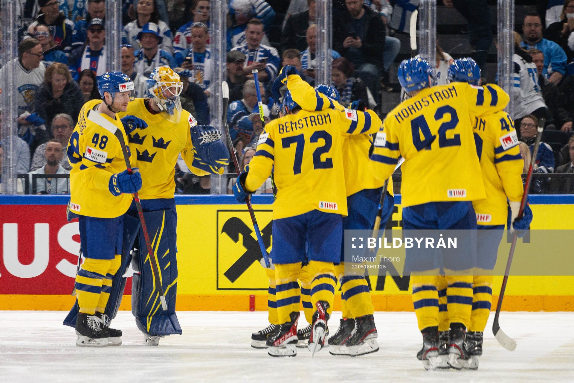 Players of Sweden celebrate