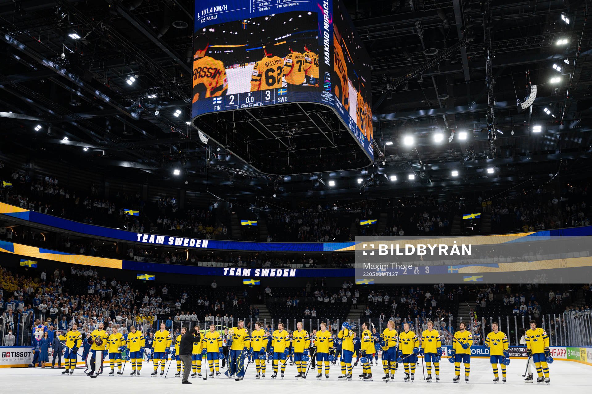 Players of Sweden celebrate