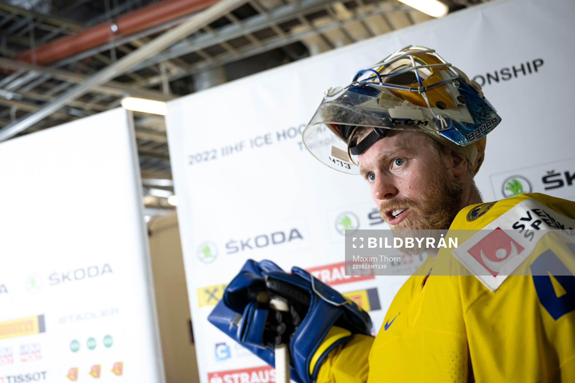 Goaltender Magnus Hellberg of Sweden