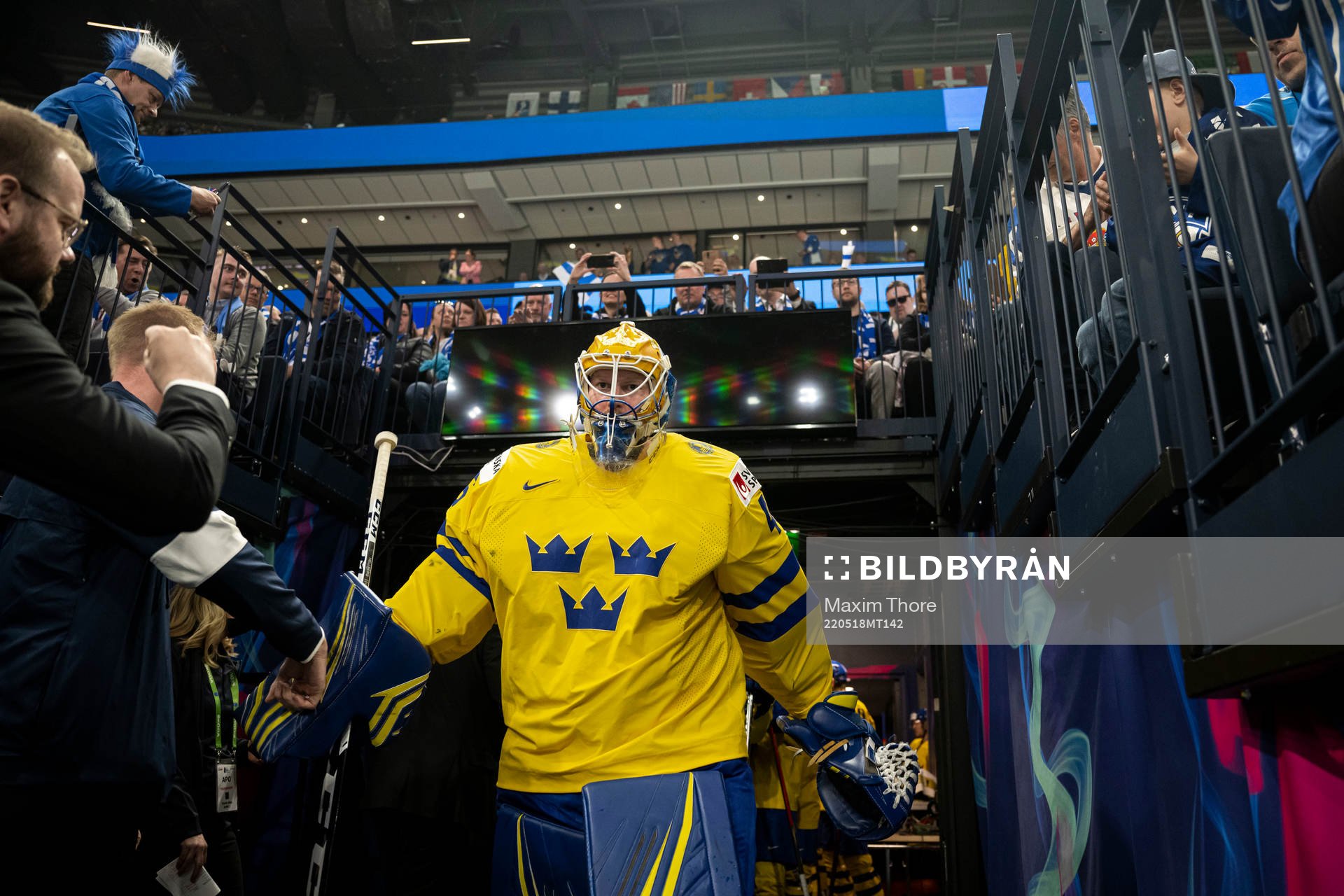 Goaltender Magnus Hellberg of Sweden