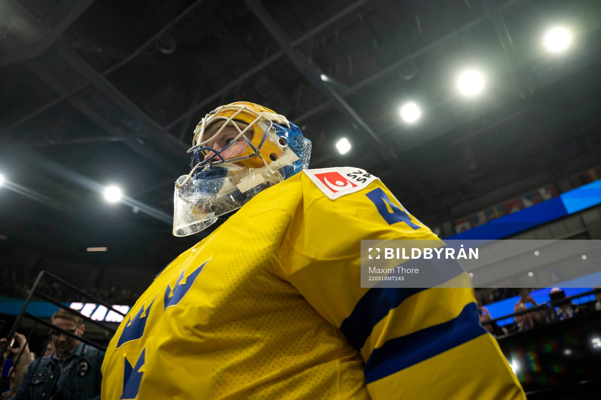 Goaltender Magnus Hellberg of Sweden
