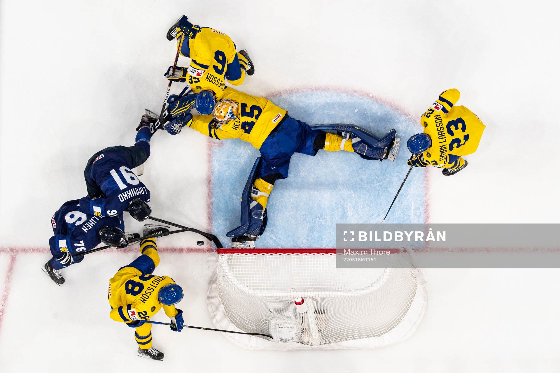 Goaltender Magnus Hellberg, Adam Larsson, Oliver Ekman