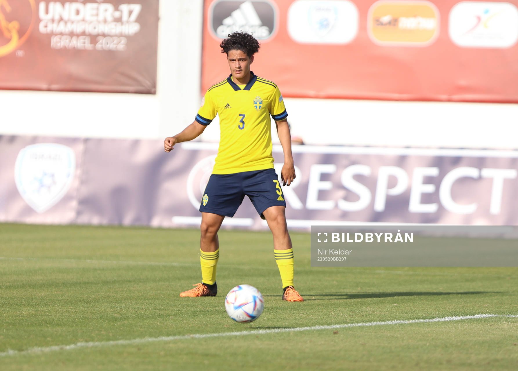 André Alvarez Perez of Sweden during the UEFA Under-17 between Sweden and Portugal on May 20, 2022 in Tel Aviv. 