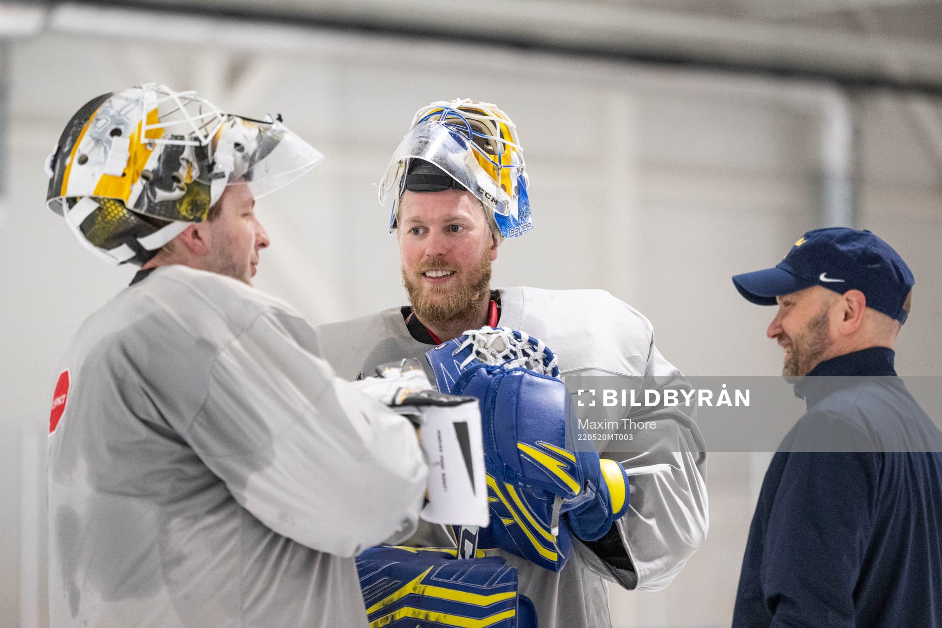 Goaltender Linus Ullmark goaltender Magnus Hellberg and