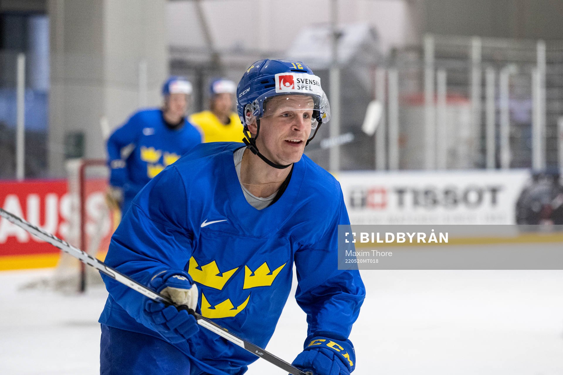Max Friberg at a practice session with Sweden