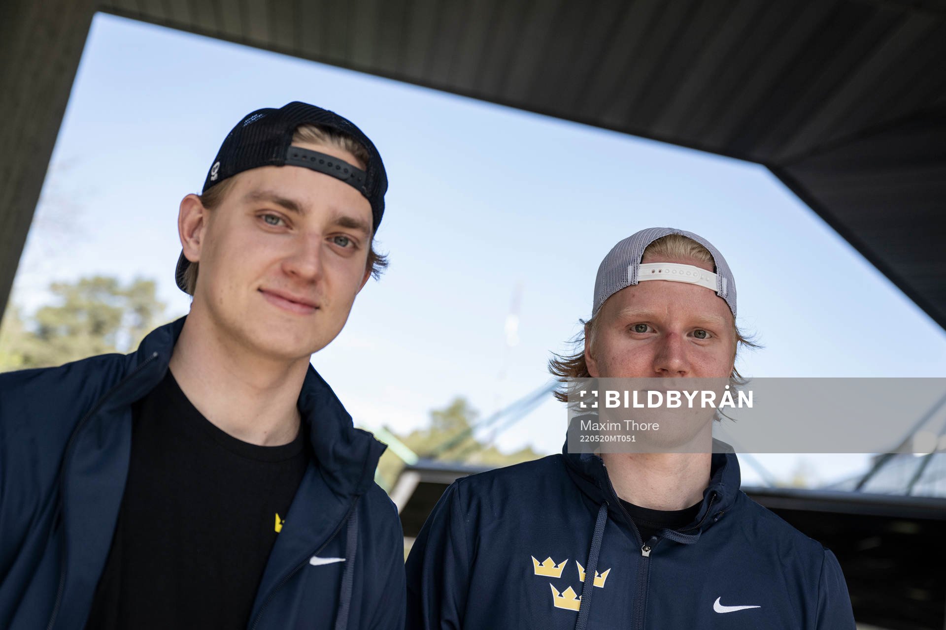 Rasmus Dahlin and Jacob Peterson pose for a picture