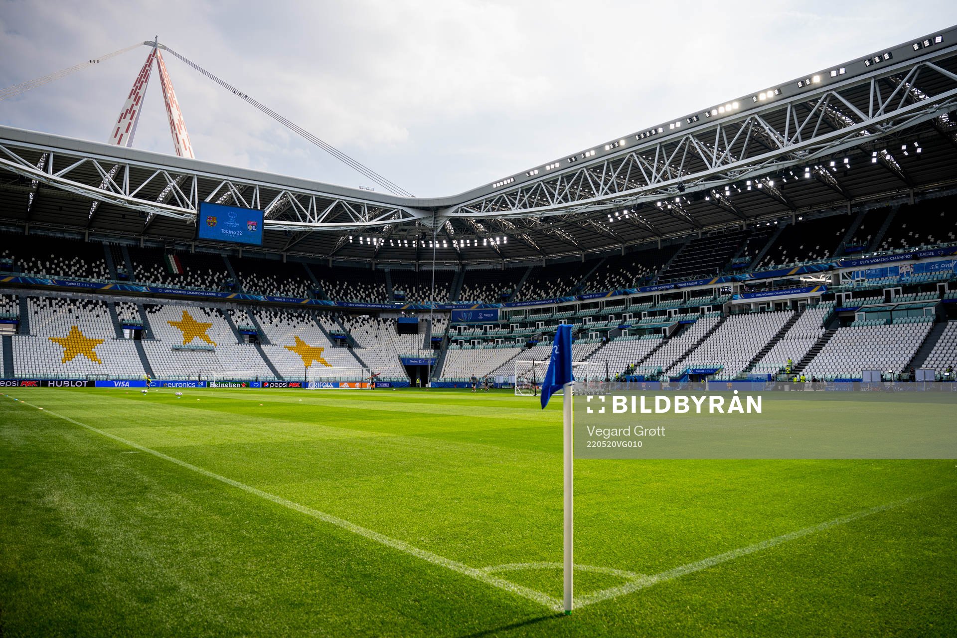 General view of Juventus Stadium ahead of the UEFA Women's Champions League final between Barcelona and Lyon on May 20, 2022 in Turin.