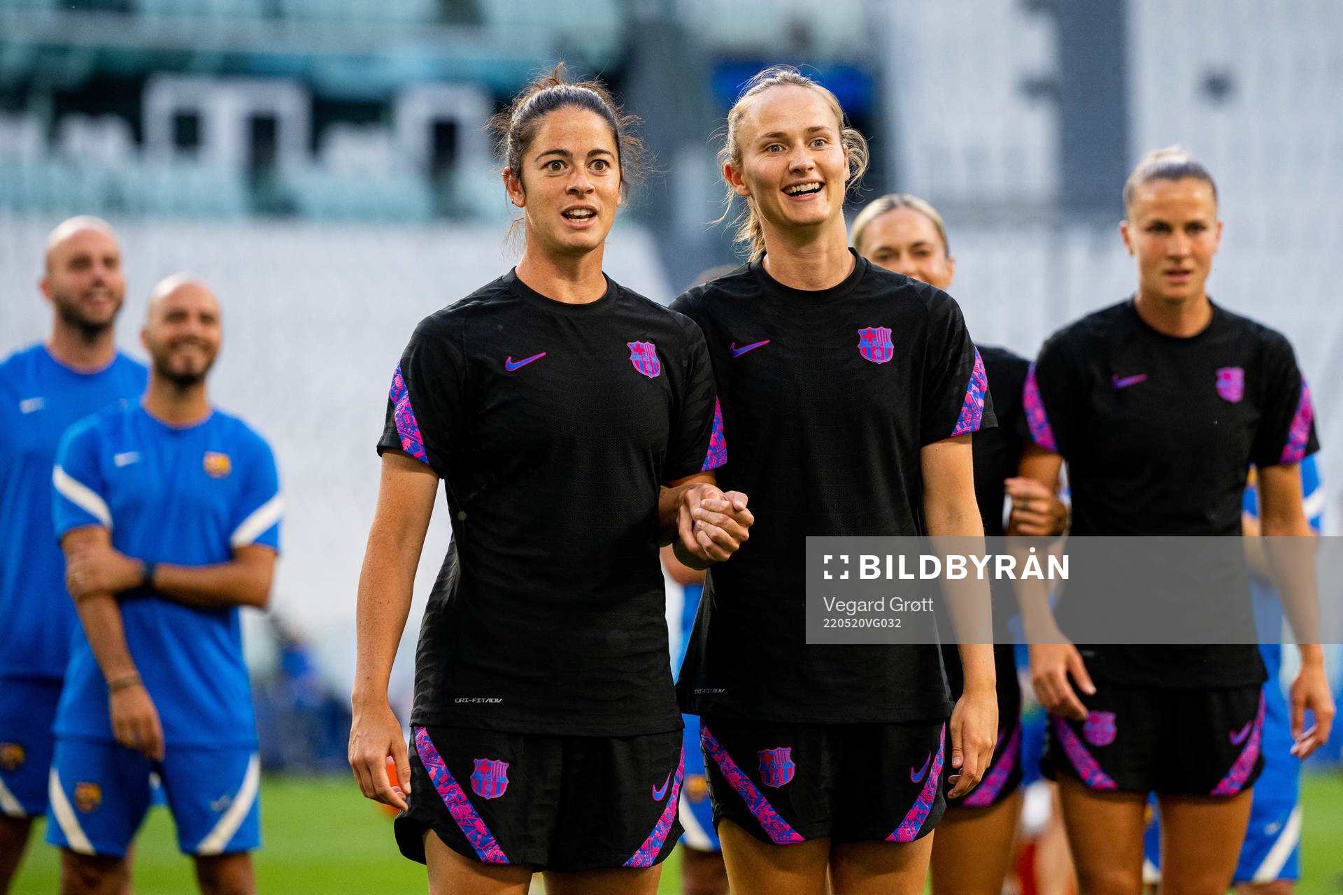 Marta Torrejon and Caroline Graham Hansen of Barcelona