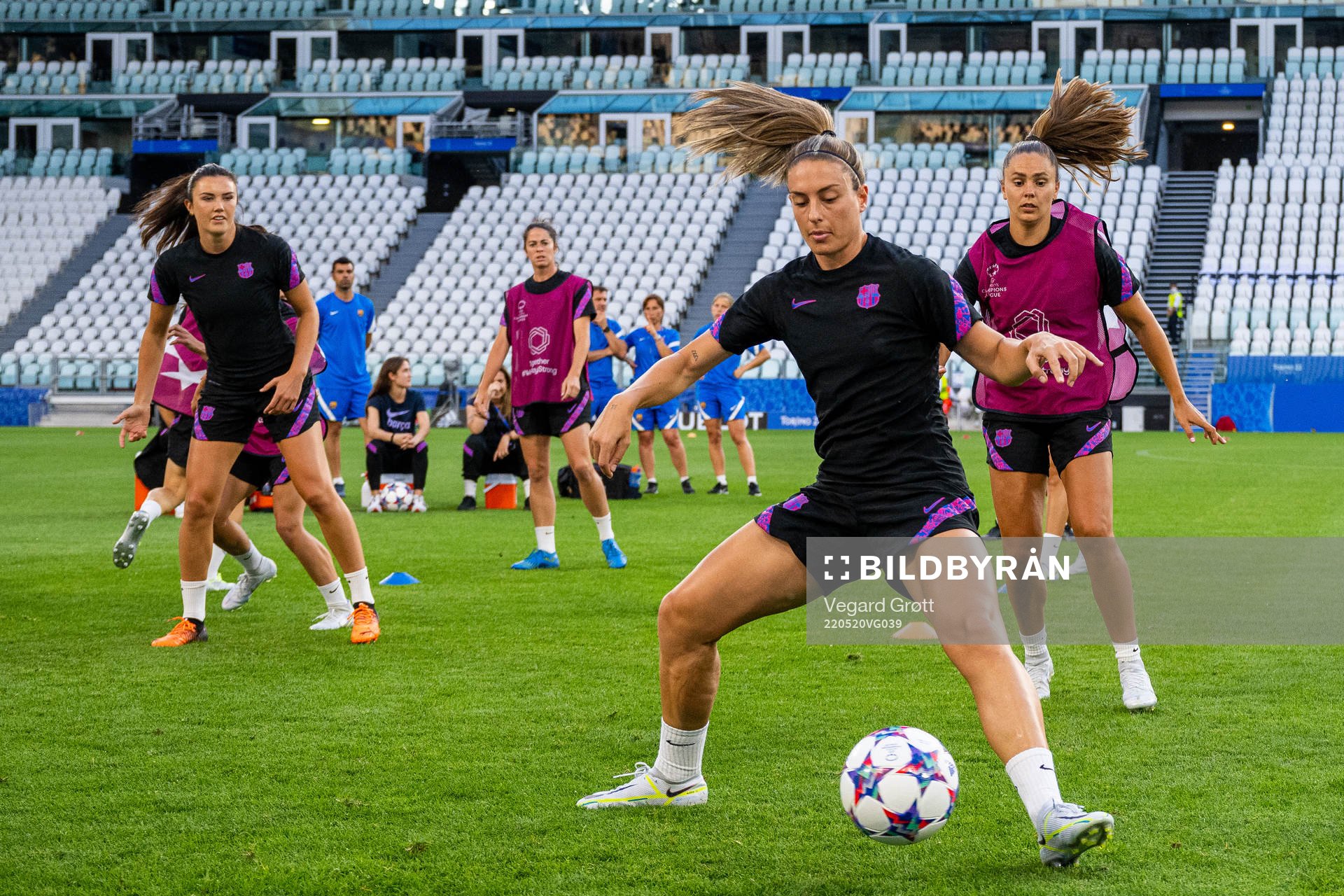 Ingrid Syrstad Engen, Alexia Putellas and Lieke Martens of