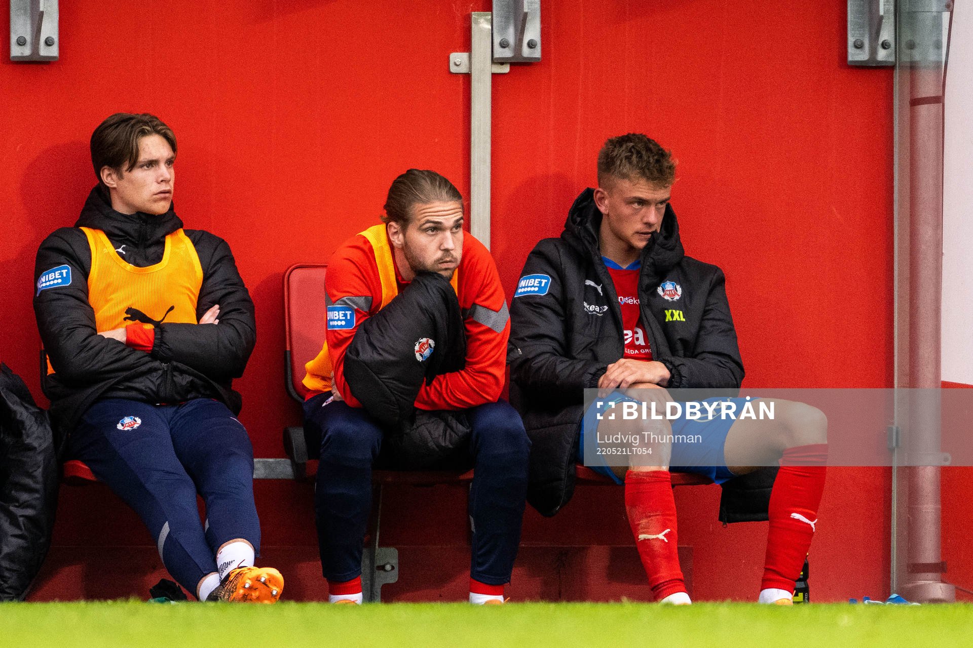 Helsingborgs målvakt Nils Arvidsson, Charlie Weberg och