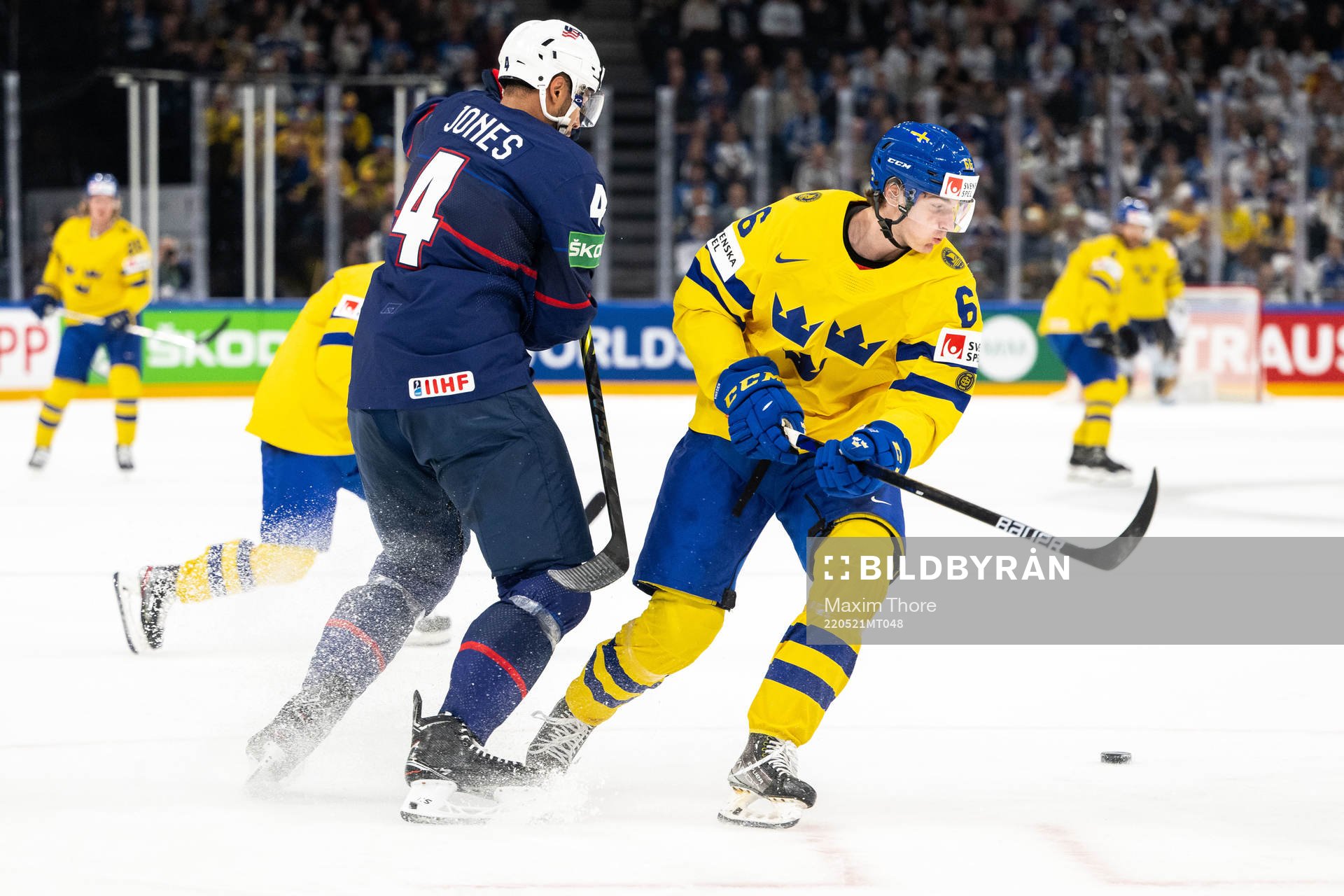 Seth Jones of USA and Nils Åman of Sweden