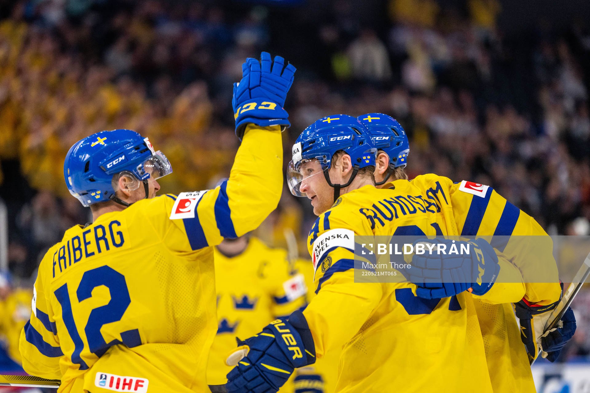 Carl Grundström of Sweden celebrates 1-2 which later is