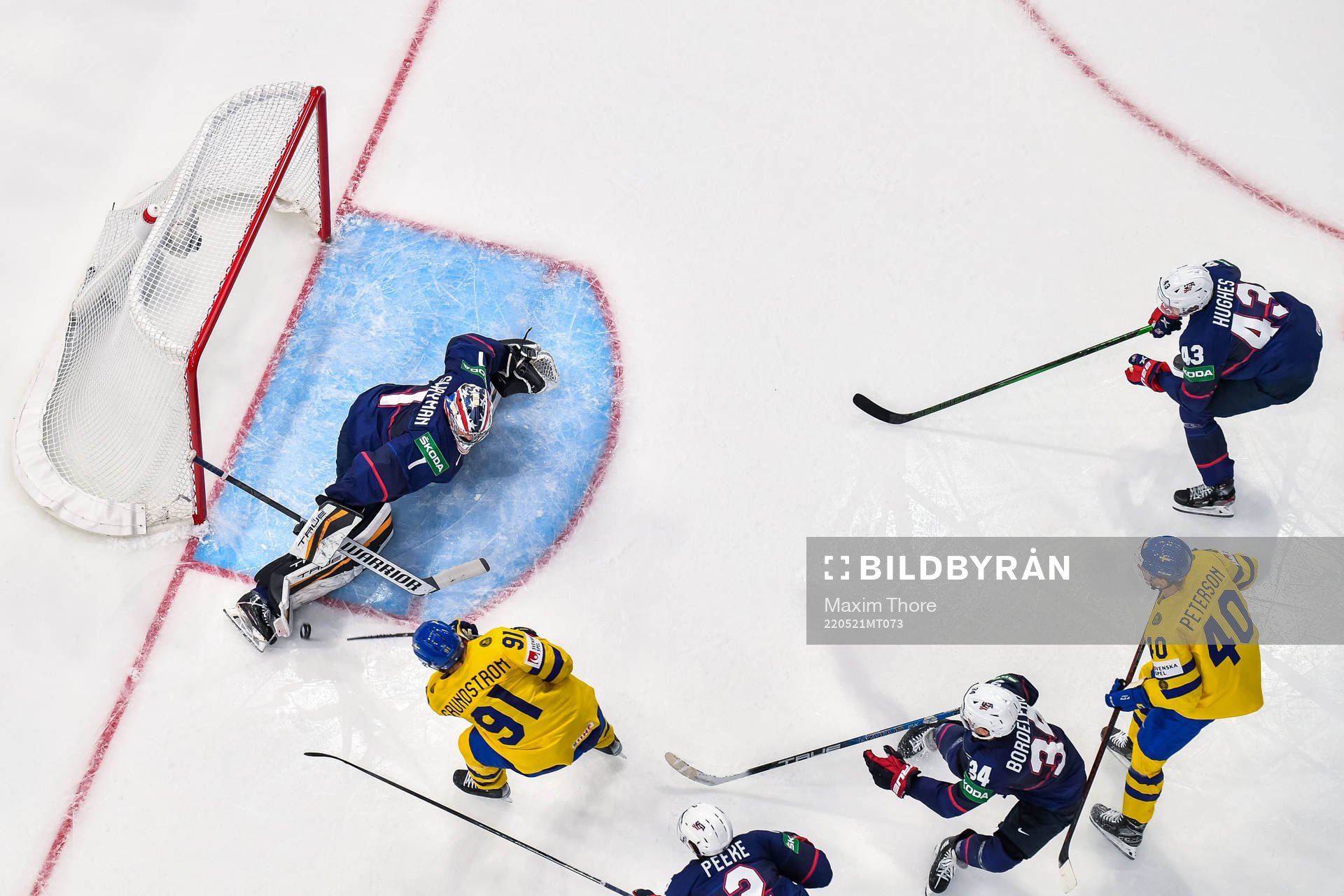 Carl Grundström of Sweden scores 1-2 which later is