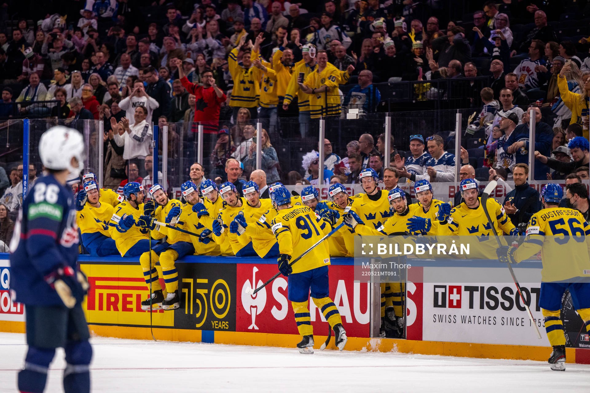 Carl Grundström of Sweden celebrates 2-2