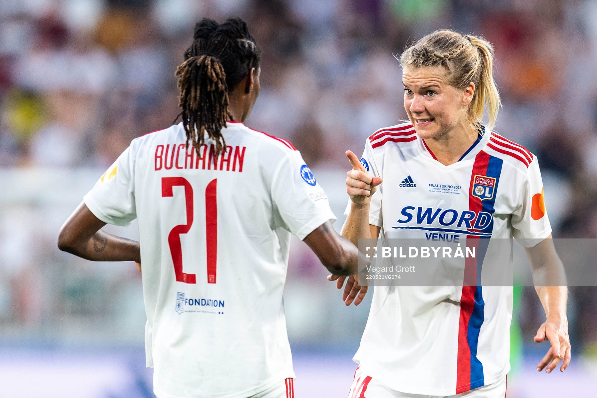 Kadeisha Buchanan and Ada Hegerberg of Lyon