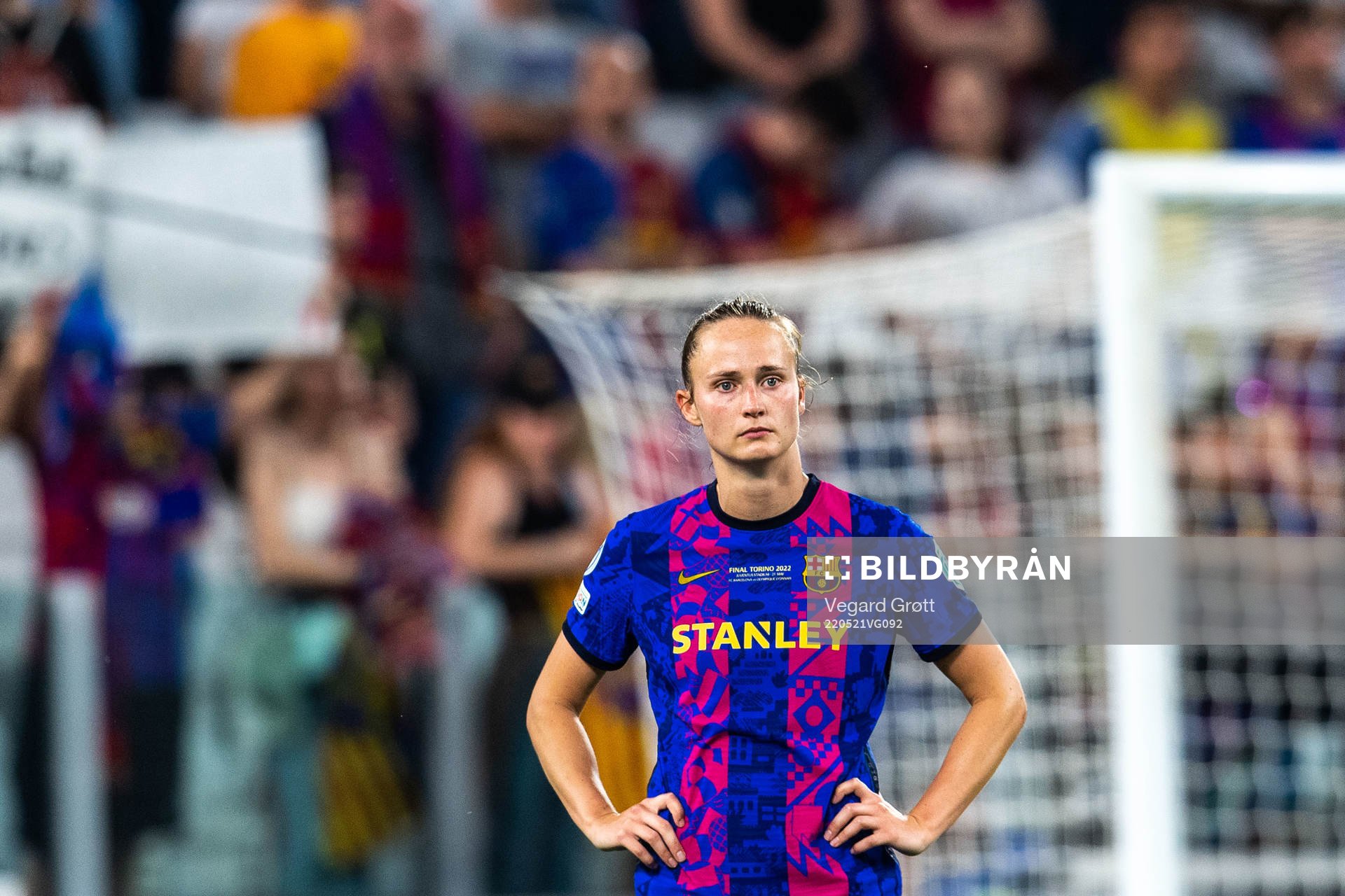 Caroline Graham Hansen of Barcelona looks dejected