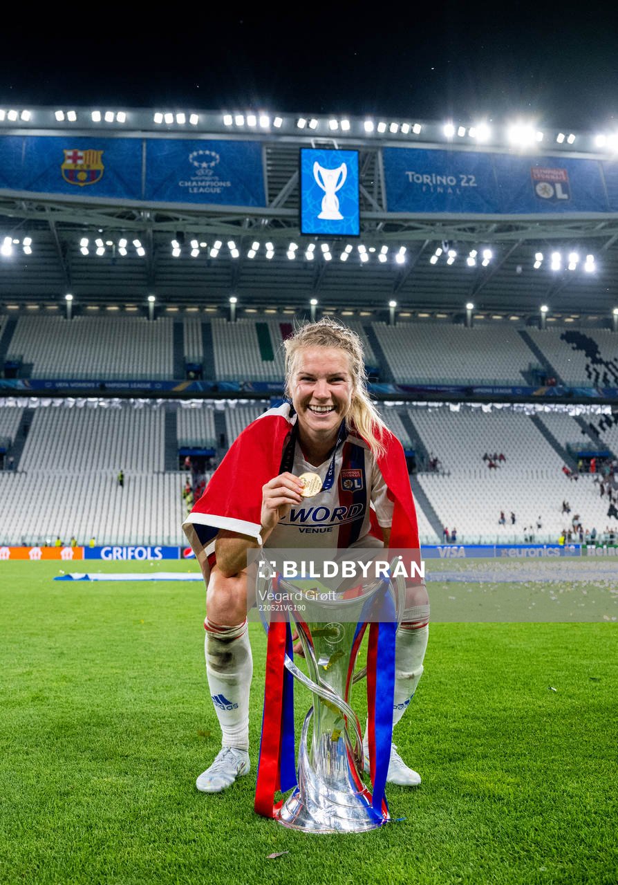Ada Hegerberg of Lyon poses for a portrait with the winners