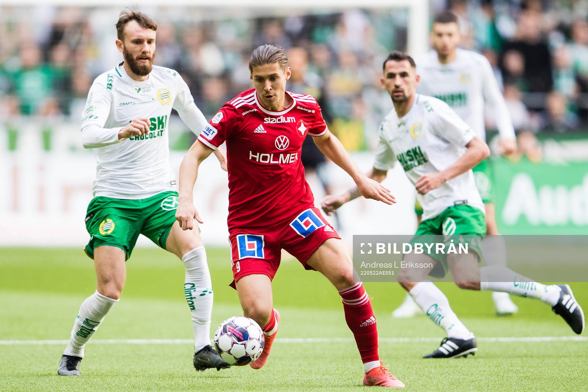 Hammarbys Simon Sandberg och IFK Norrköpings Eman Markovic