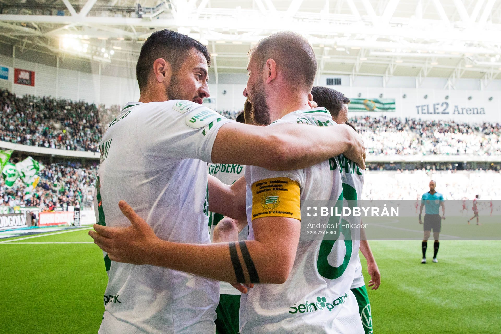 Hammarbys Astrit Selmani jublar