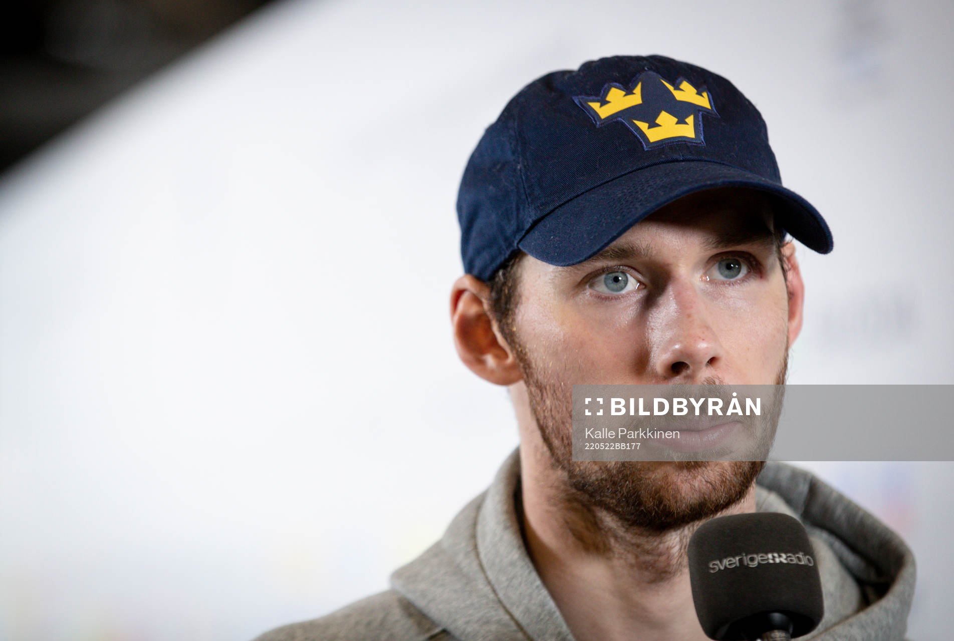 Marcus Pettersson at the mixed zone