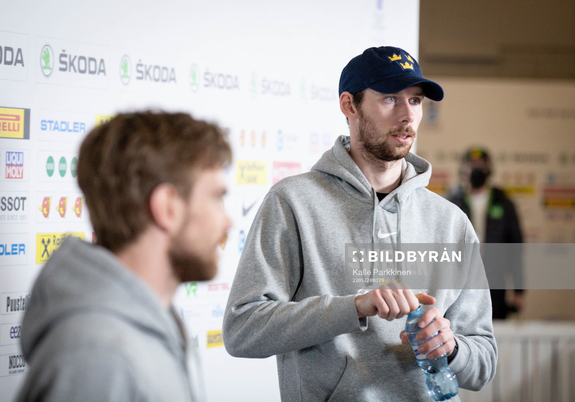 Oskar Lang  and Marcus Pettersson at the mixed zone