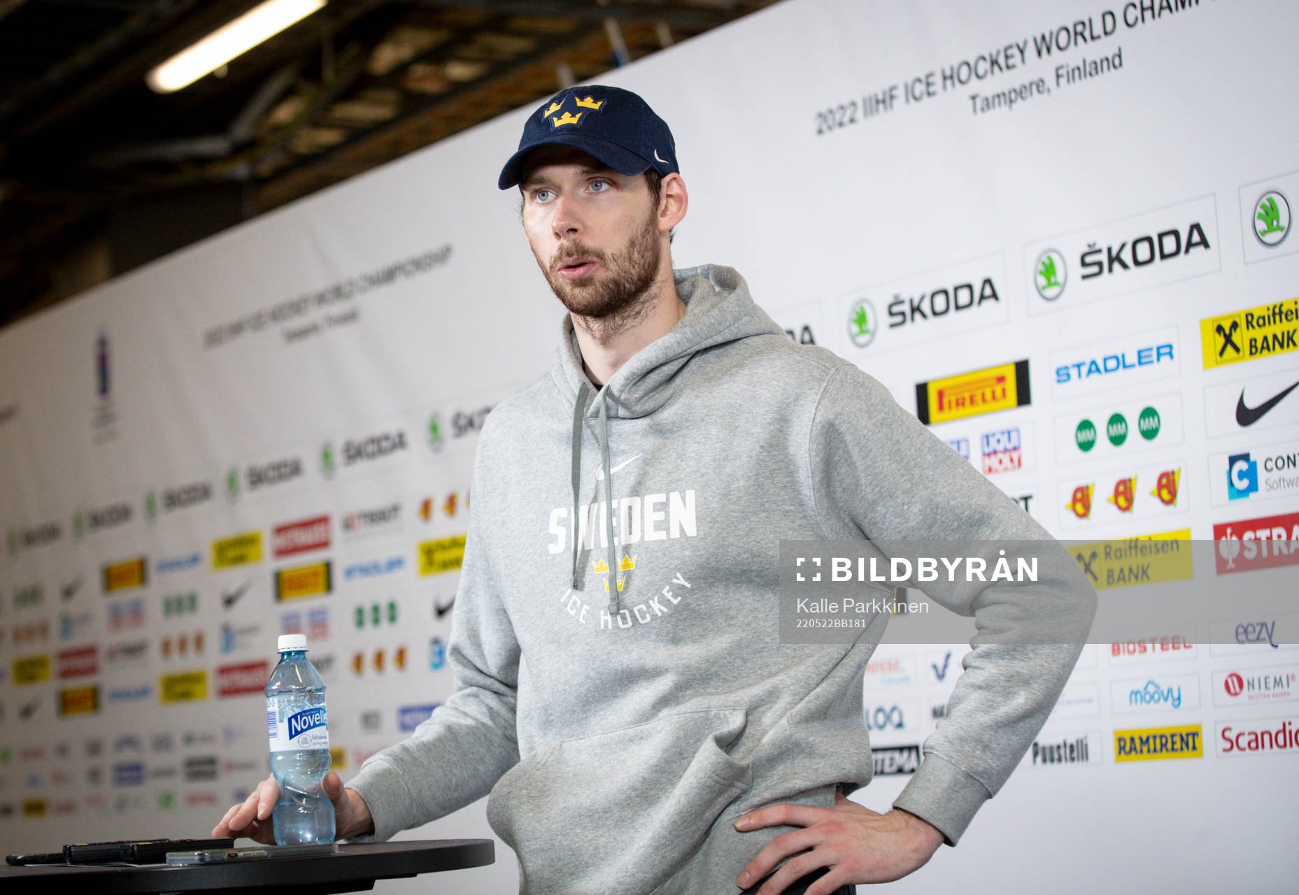 Marcus Pettersson at the mixed zone