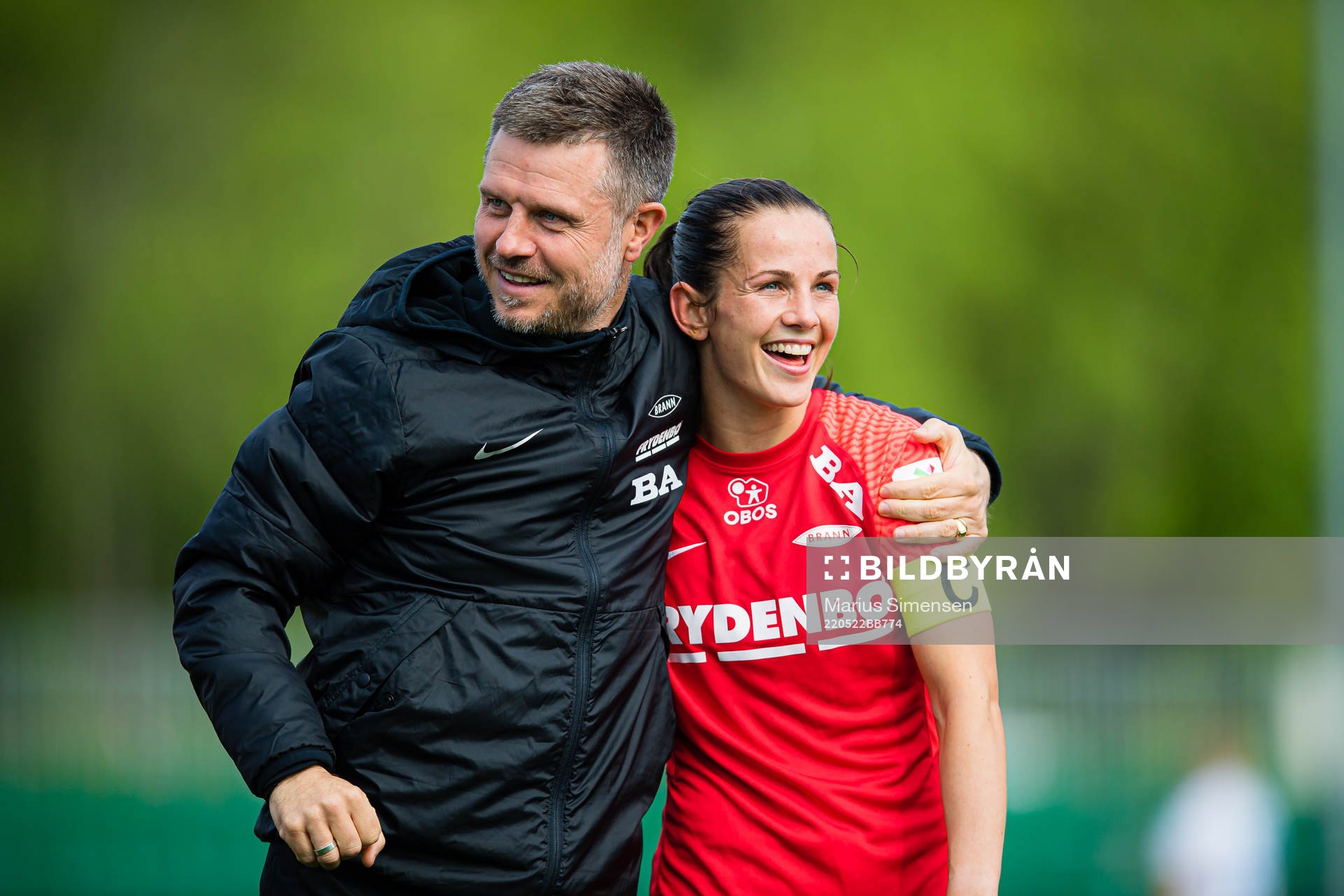 Alexander Straus, head coach of Brann, and Tuva Hansen of