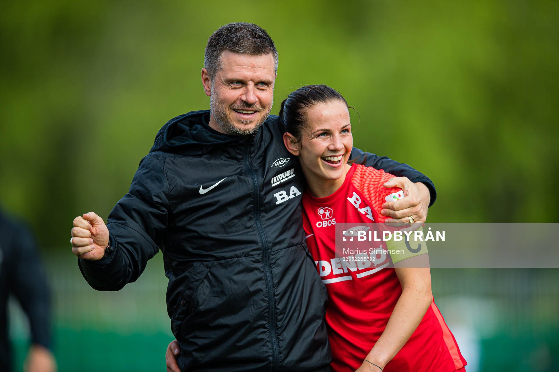 Alexander Straus, head coach of Brann, and Tuva Hansen of