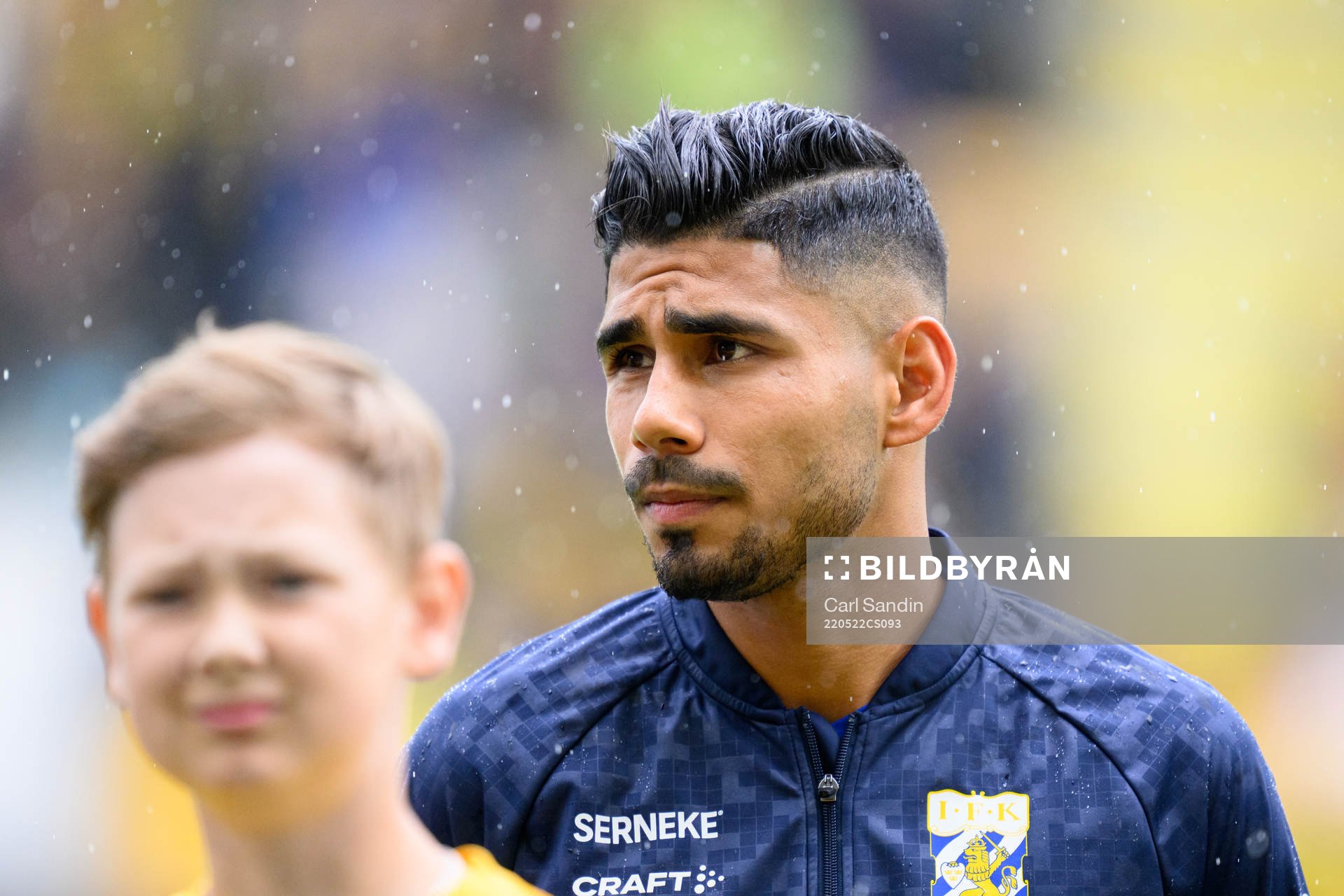 IFK Göteborgs Hosam Aiesh vid lineup innan fotbollsmatchen