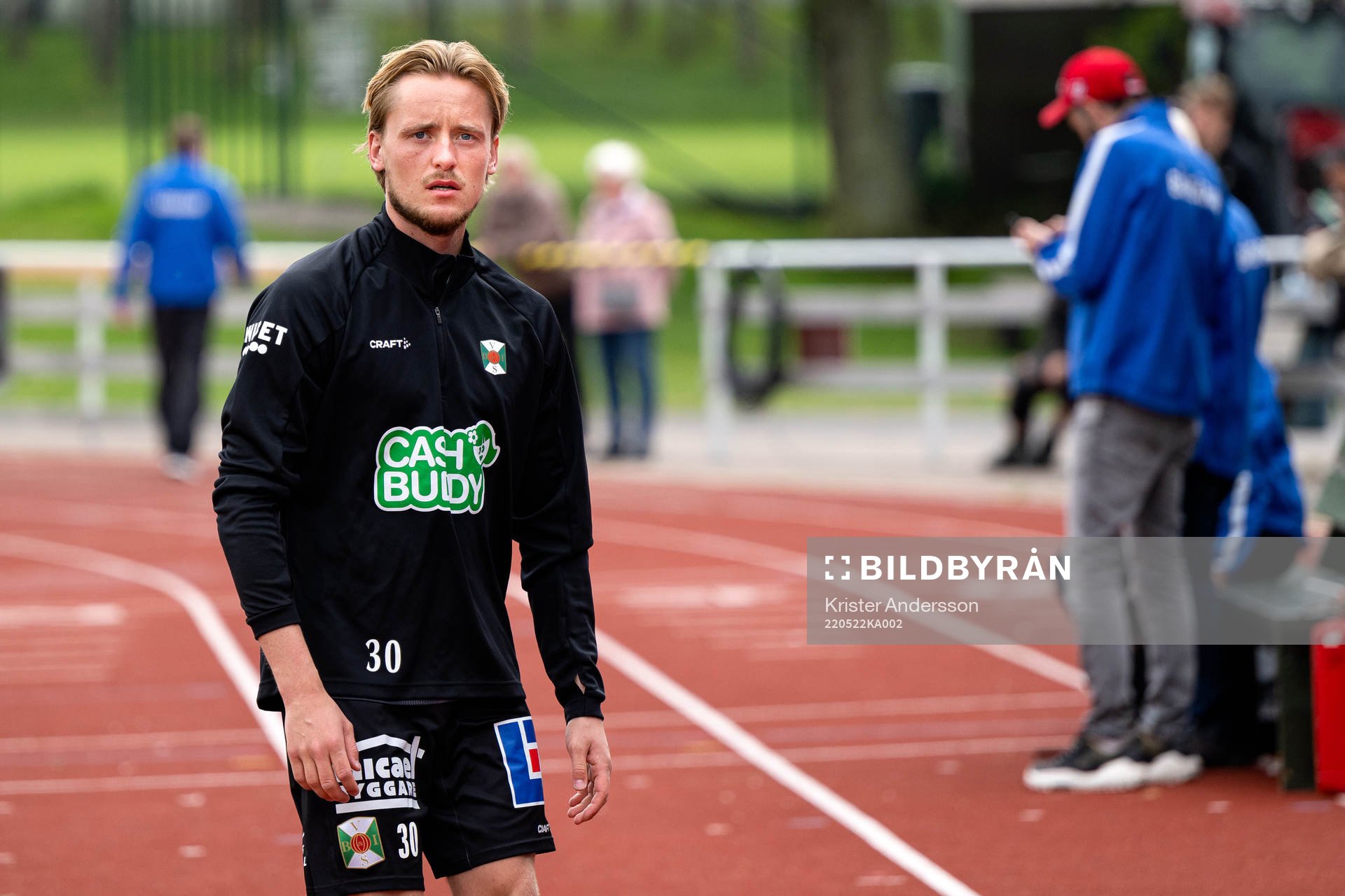 Varbergs Joel Sundström före fotbollsmatchen i