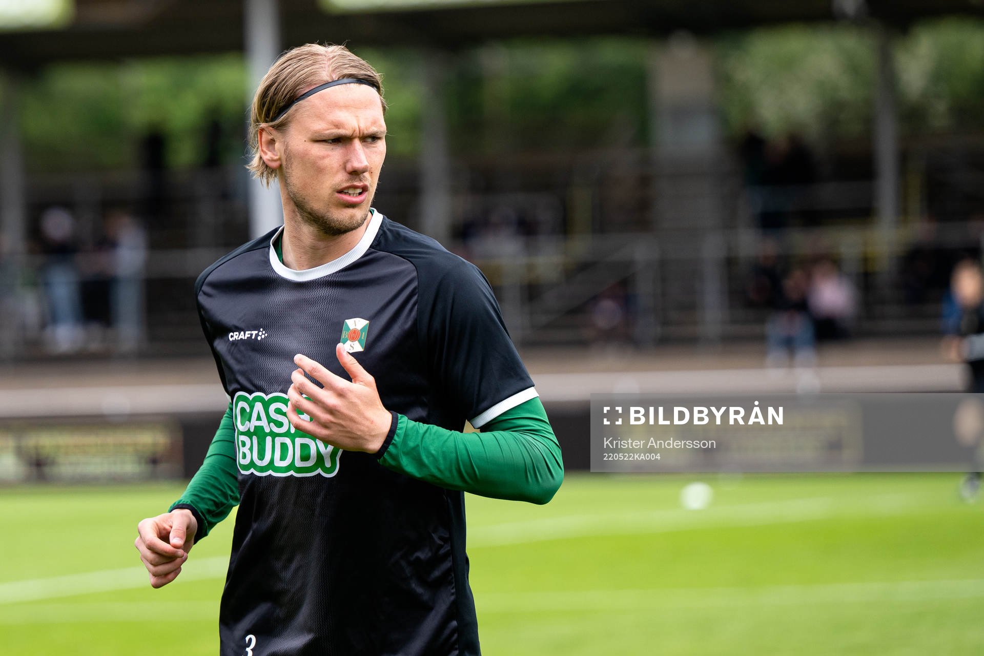 Varbergs Hampus Zachrisson före fotbollsmatchen i