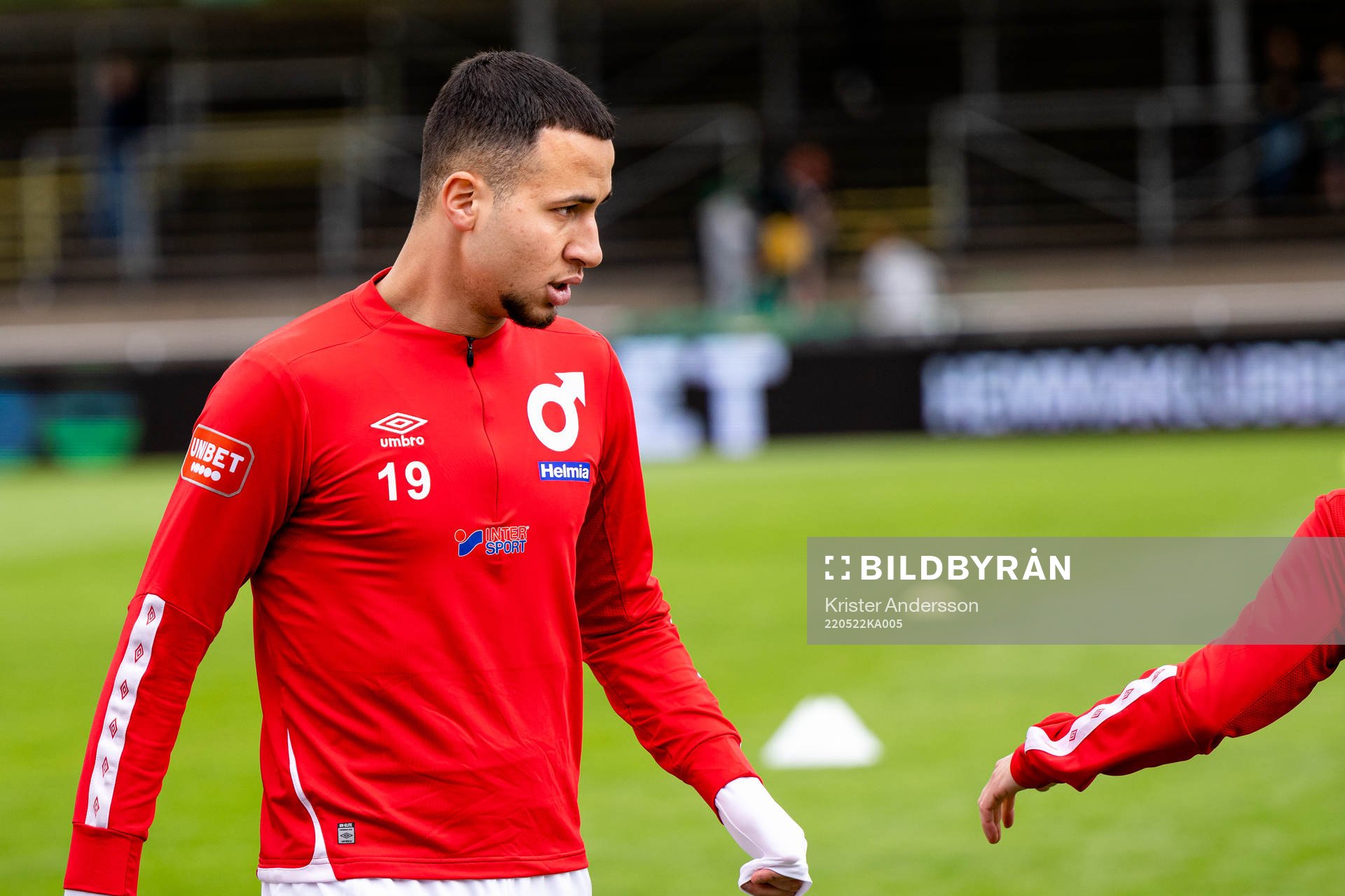 Degerfors Abdelrahman Saidi före fotbollsmatchen i