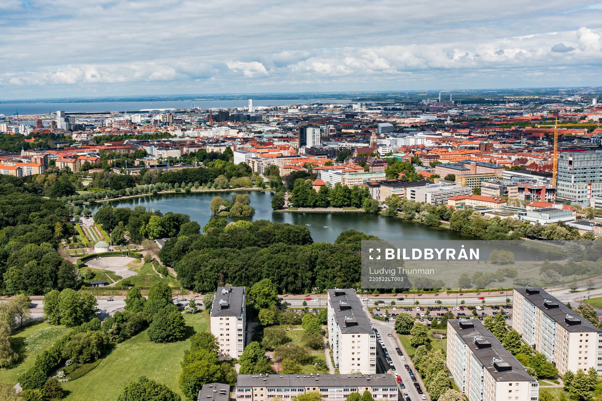 Drönarbild över pildamsparken
