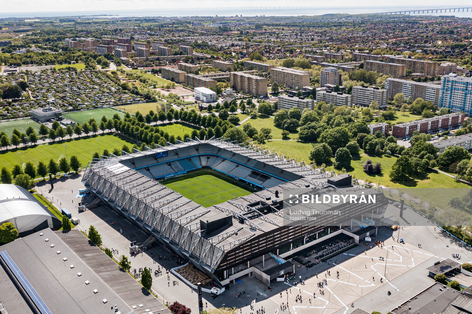 Drönarbild över Eleda Stadion