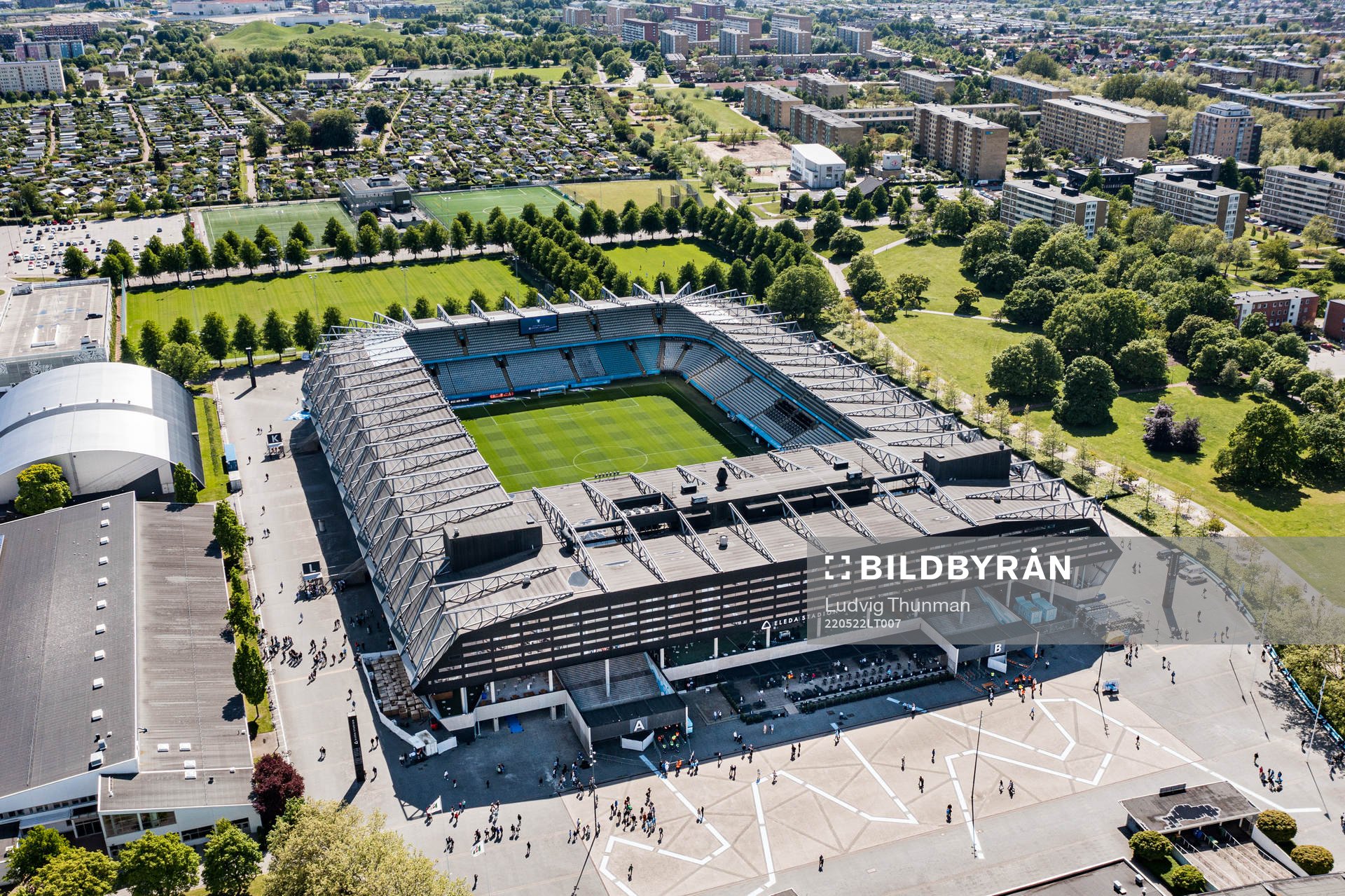 Drönarbild över Eleda Stadion