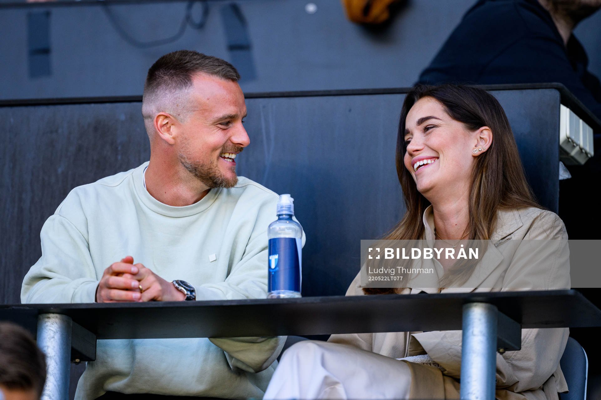 Malmö FFs Eric Larsson och sambon Therése Giza  på