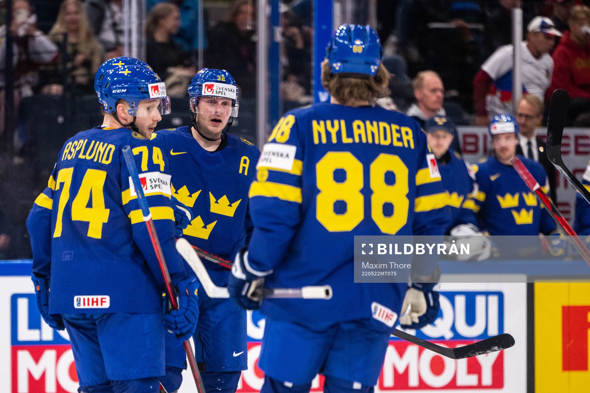 Lucas Wallmark of Sweden celebrates 5-0