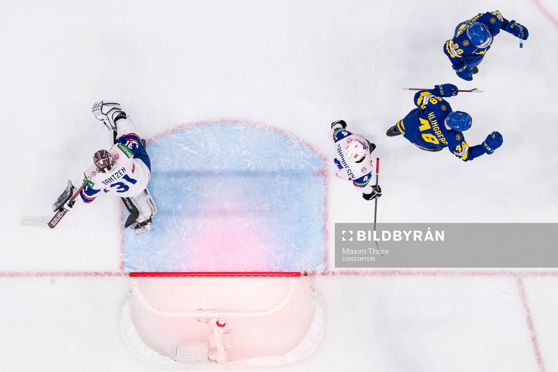 Anton Bengtsson and Carl Klingberg of Sweden celebrate a