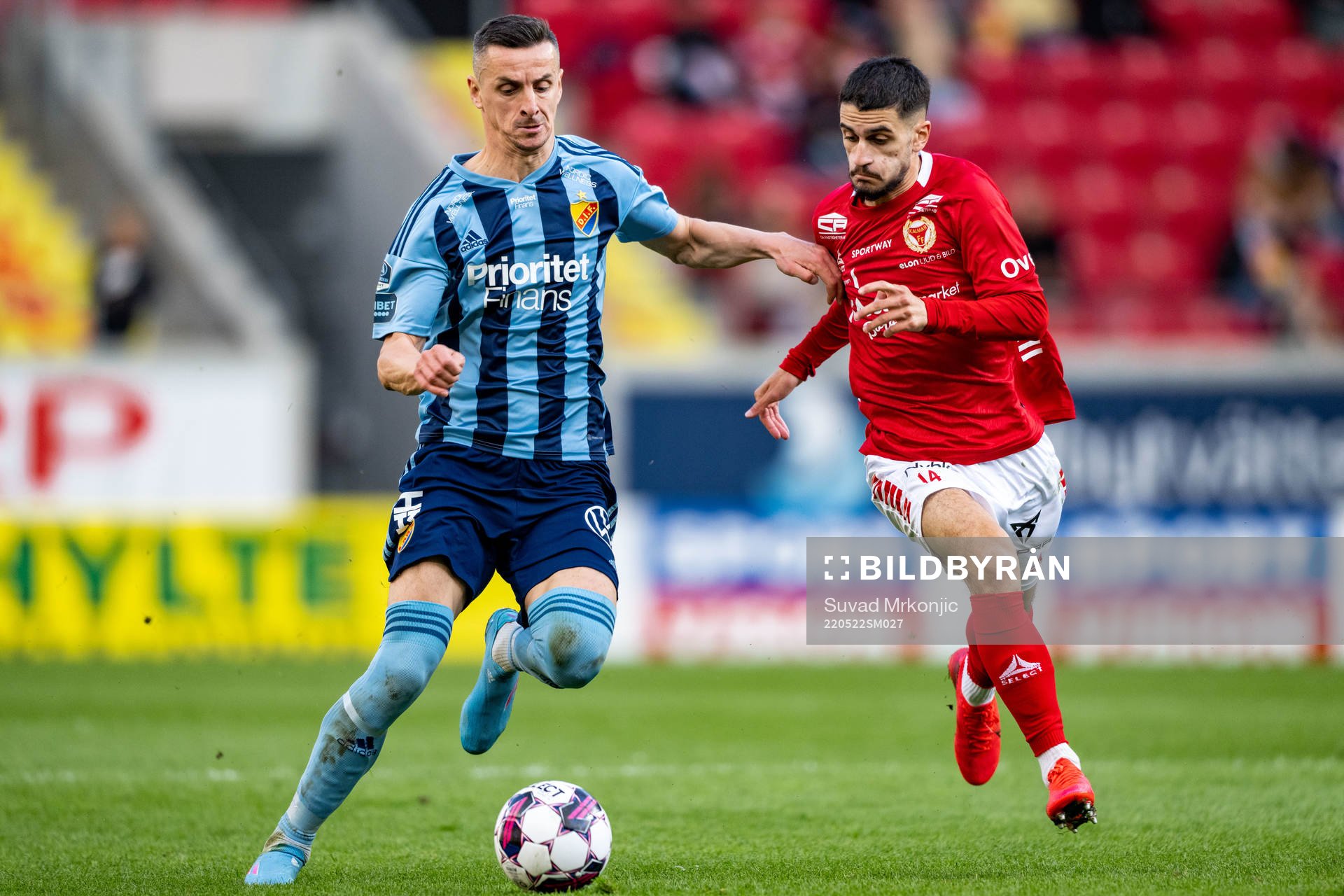 Djurgårdens Haris Radetinac och Kalmars Noah Shamoun